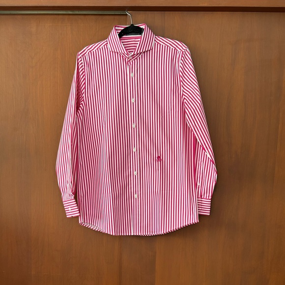 NWT G/FORE Vibrant Pink and White Striped Button Up Shirt